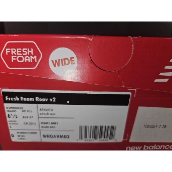 New Balance Womens Fresh Foam Roav V2 WROAVLG2 Gray Running Shoes Sneakers 6.5 B - Picture 8 of 8